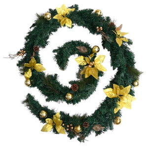 Christmas Garland with LED Lights Green 8.9'PVC