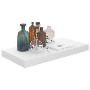 Floating Wall Shelves 2 pcs High Gloss White 19.7"x9.1"x1.5" MDF
