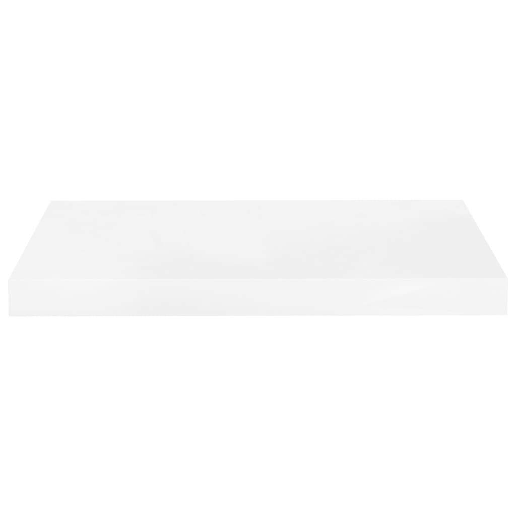 Floating Wall Shelves 2 pcs High Gloss White 19.7"x9.1"x1.5" MDF