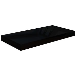 Floating Wall Shelves 2 pcs High Gloss Black 19.7"x9.1"x1.5" MDF