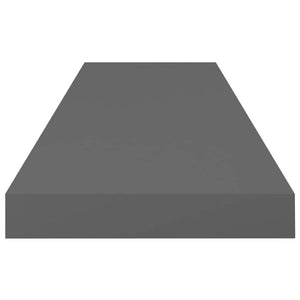 Floating Wall Shelf High Gloss Gray 31.5"x9.3"x1.5" MDF