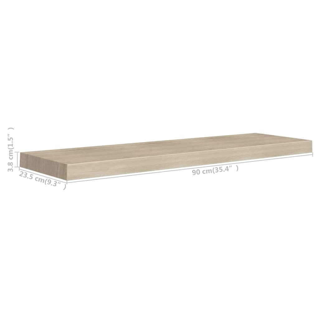 Floating Wall Shelf Oak 35.4"x9.3"x1.5" MDF
