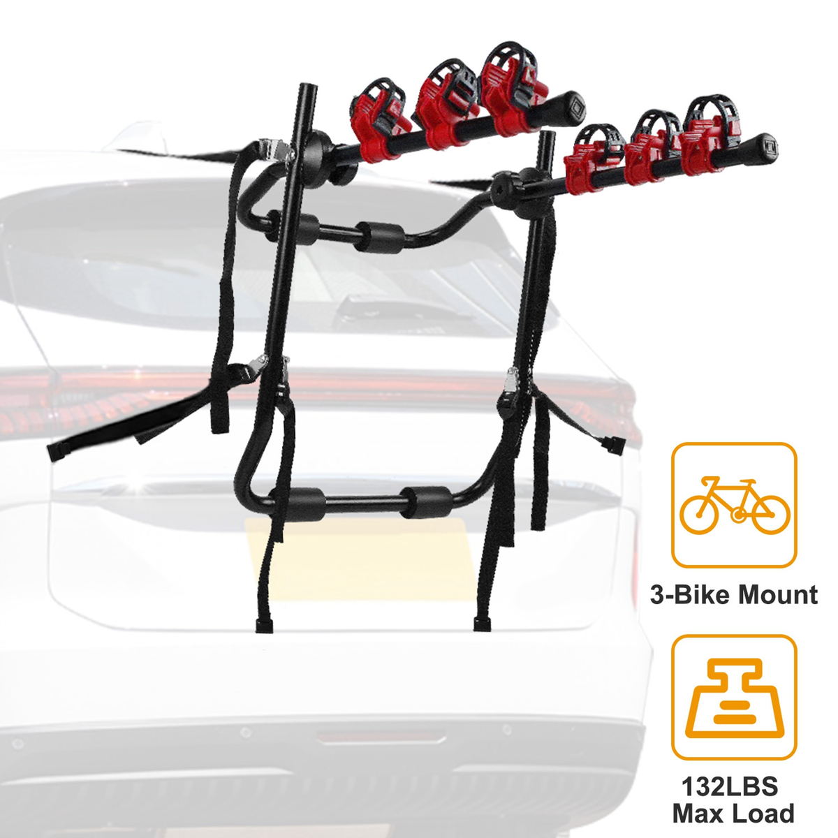 Car Bicycle Stand Rack 132LBS Load Hitch 3-Bike — Cycling