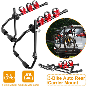 Car Bicycle Stand Rack 132LBS Load Hitch 3-Bike — Cycling