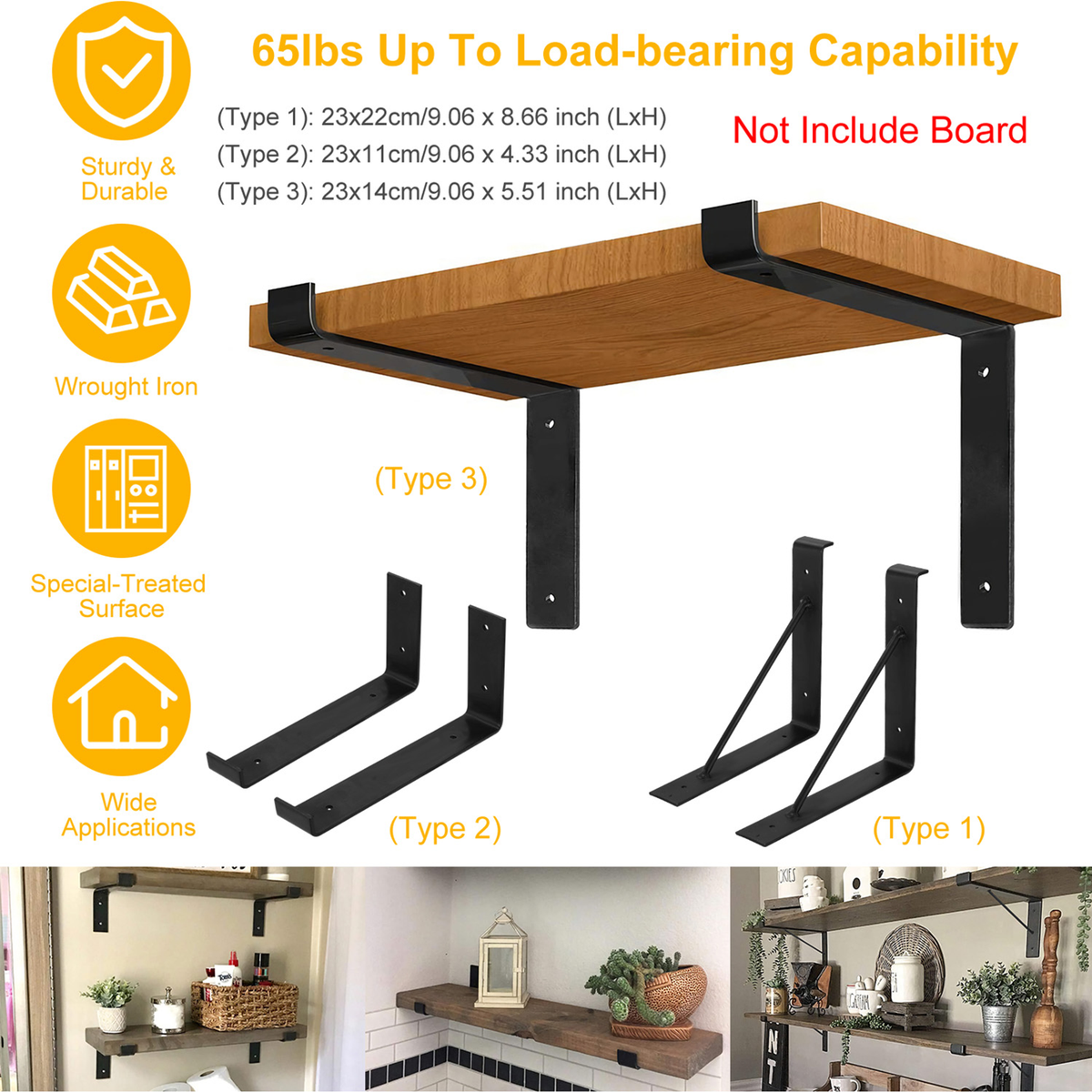2-Pack Wall-Mounted Shelf Brackets – view 5
