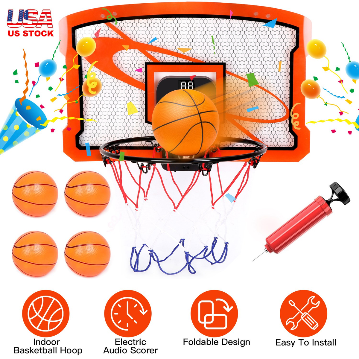Indoor Mini Basketball Hoop Set — Team Sports