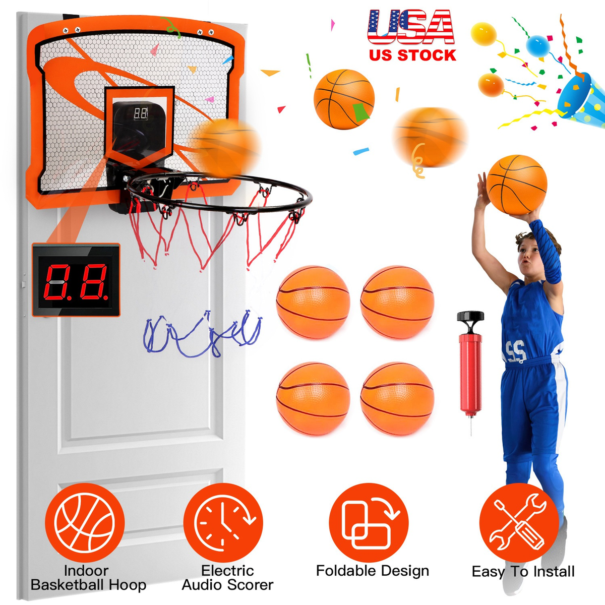 Indoor Mini Basketball Hoop Set — Team Sports
