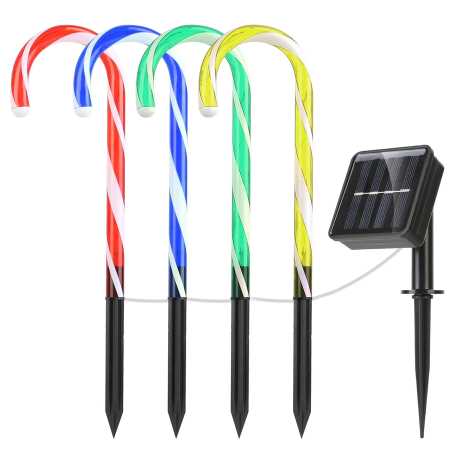 Solar Christmas Candy Cane Light