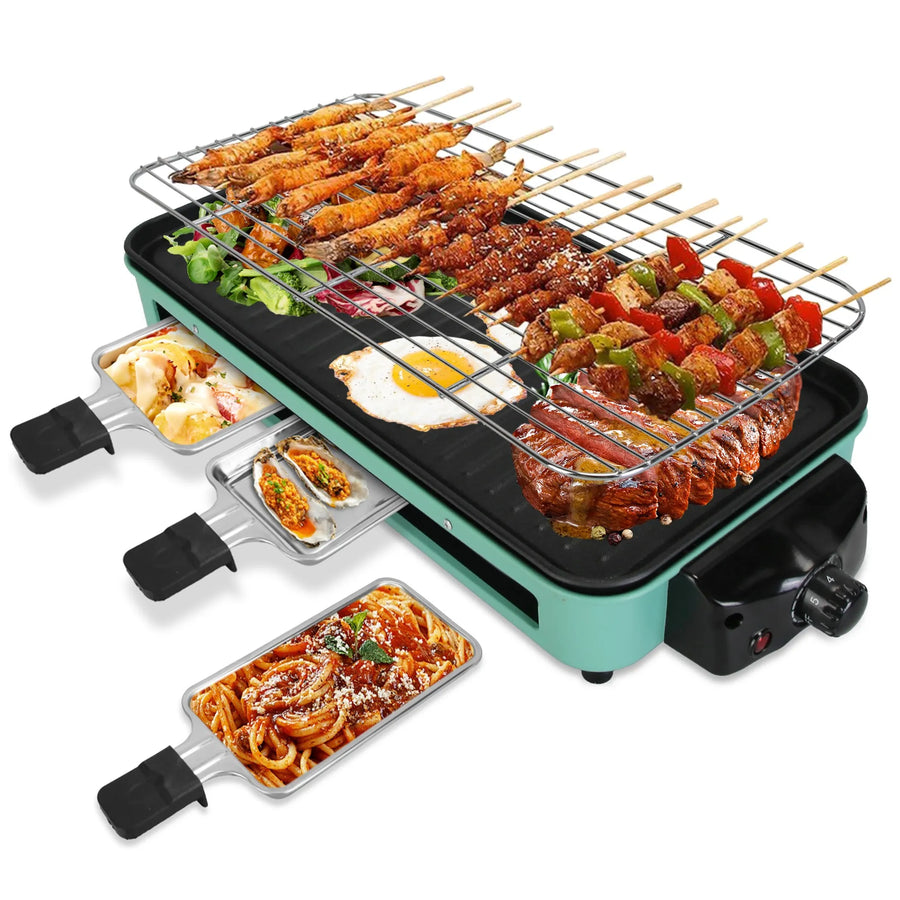 2000W Electric Indoor Grill 2 in 1 Electric BBQ Gill