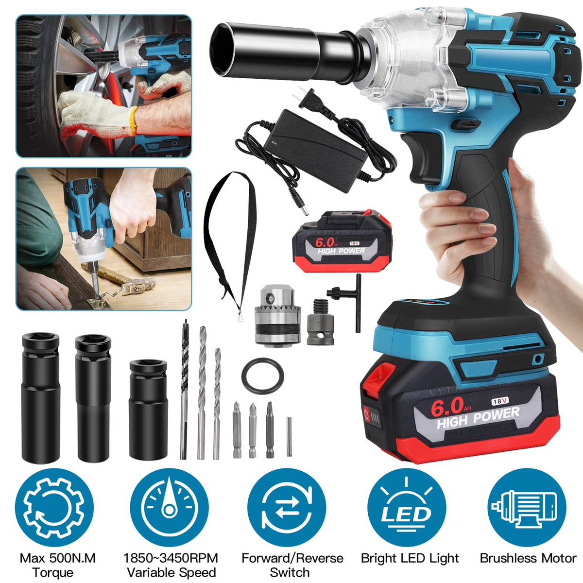 3-in-1 Cordless Impact Wrench, Drill & Screwdriver – view 4