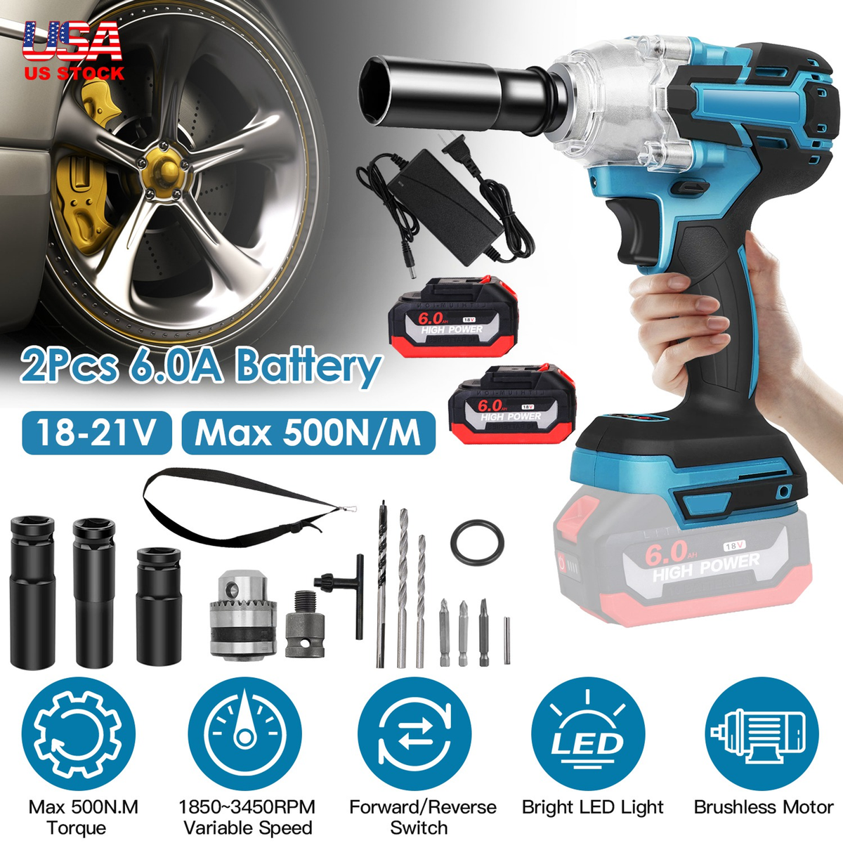 3-in-1 Cordless Impact Wrench, Drill & Screwdriver – view 6