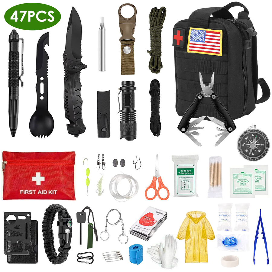47Pcs Emergency Survival Kit — Outdoor Recreation