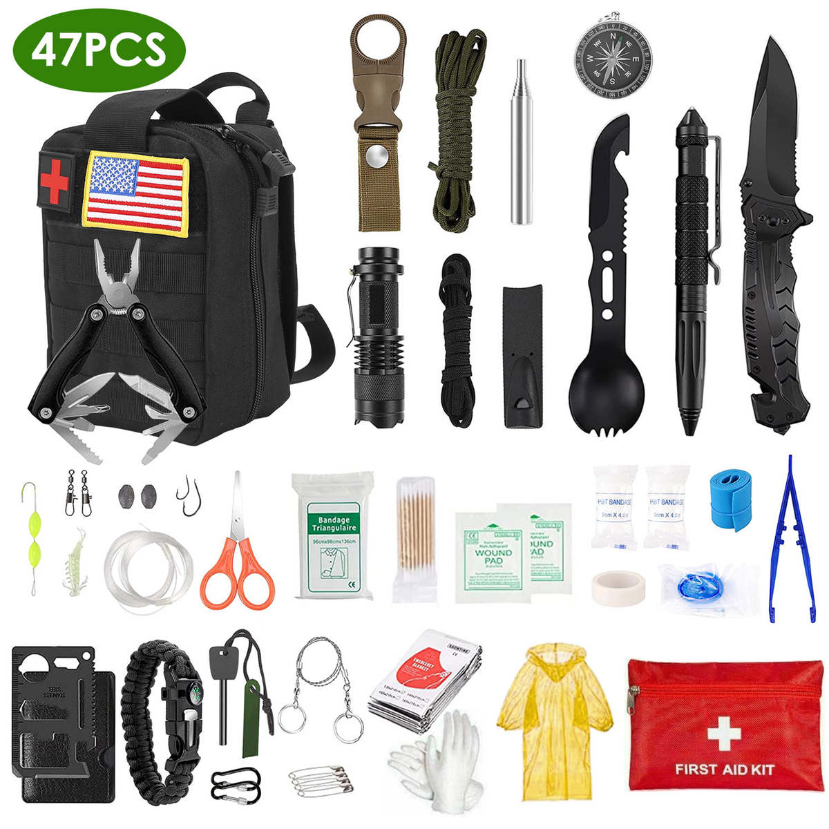 47Pcs Emergency Survival Kit — Outdoor Recreation