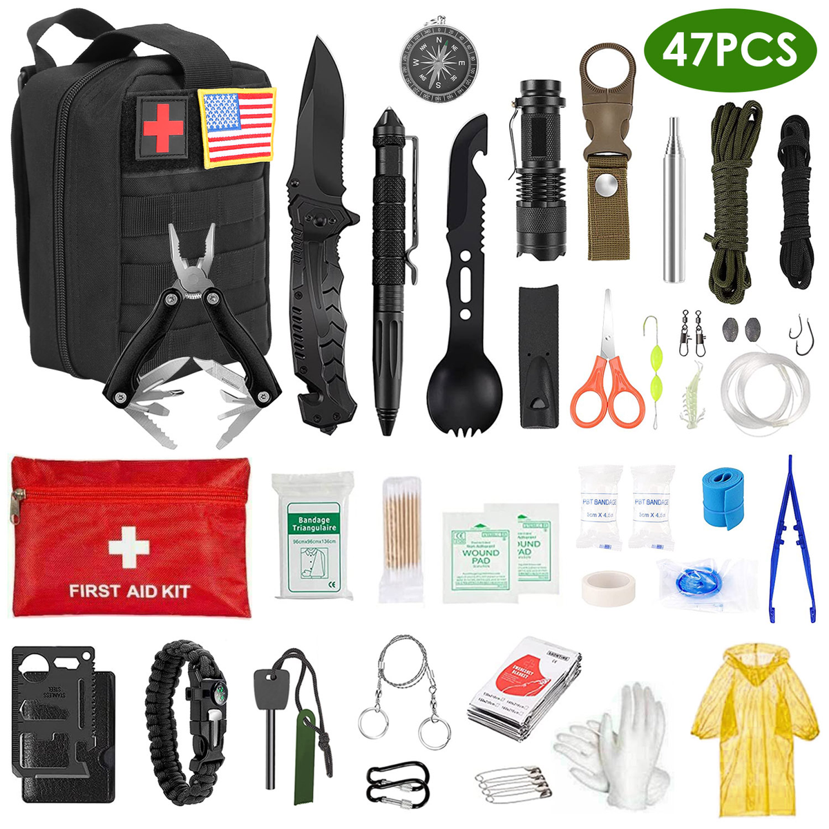 47Pcs Emergency Survival Kit — Outdoor Recreation