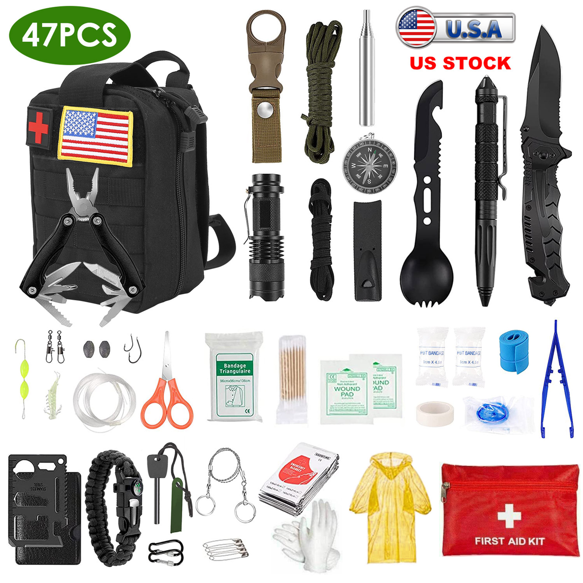 47Pcs Emergency Survival Kit — Outdoor Recreation