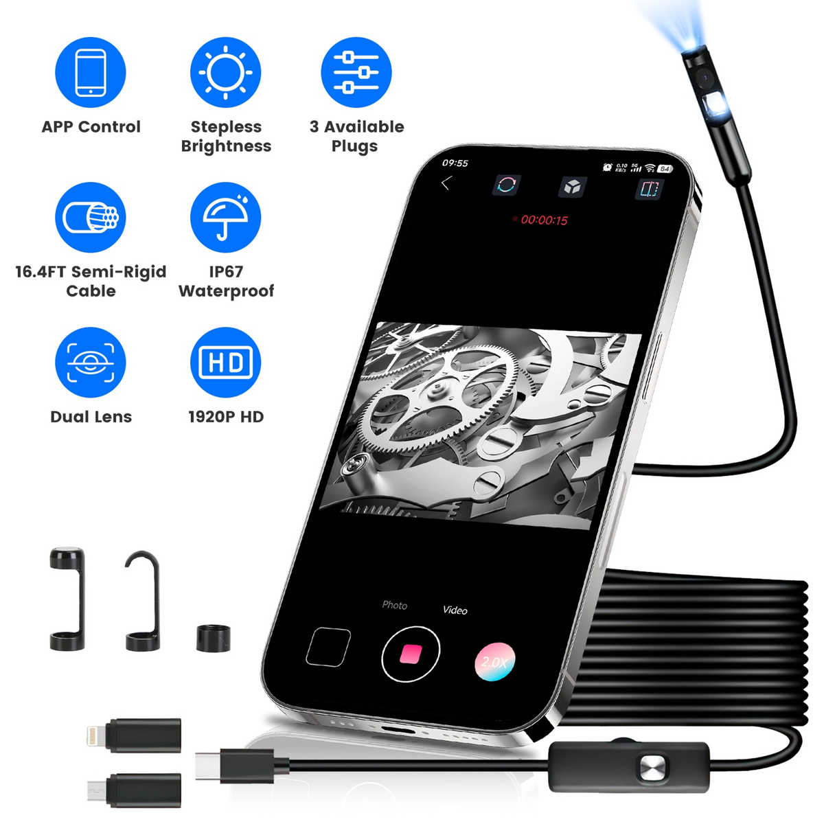 1920P HD Waterproof Inspection Borescope – view 2