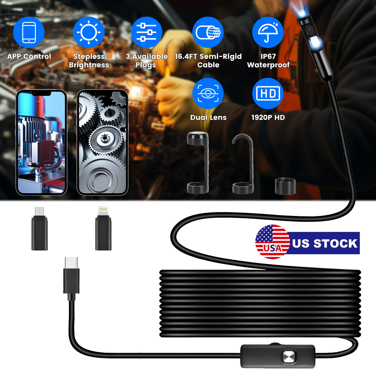 1920P HD Waterproof Inspection Borescope – view 5