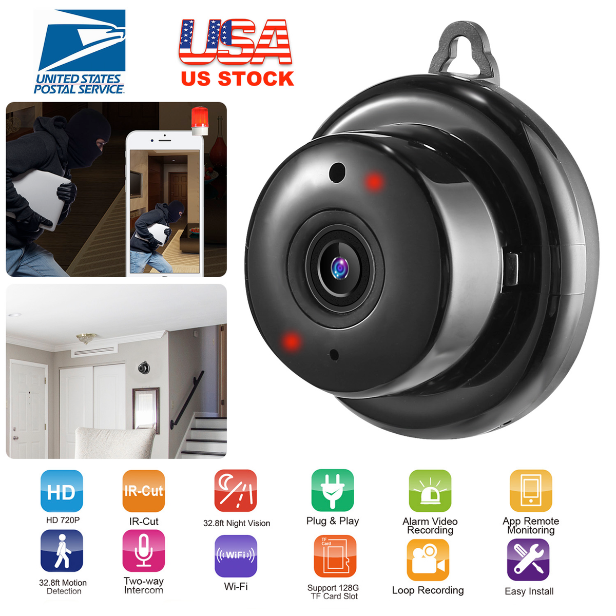 720p Wi-Fi IP Security Camera with Two-Way Audio — view 2