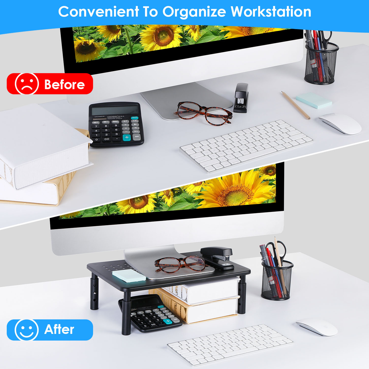 3-Height Adjustable Monitor Stand Riser — view 4