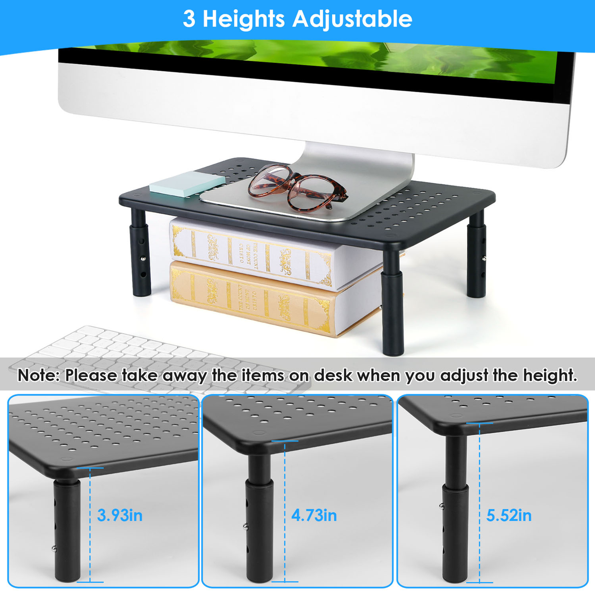 3-Height Adjustable Monitor Stand Riser — view 5