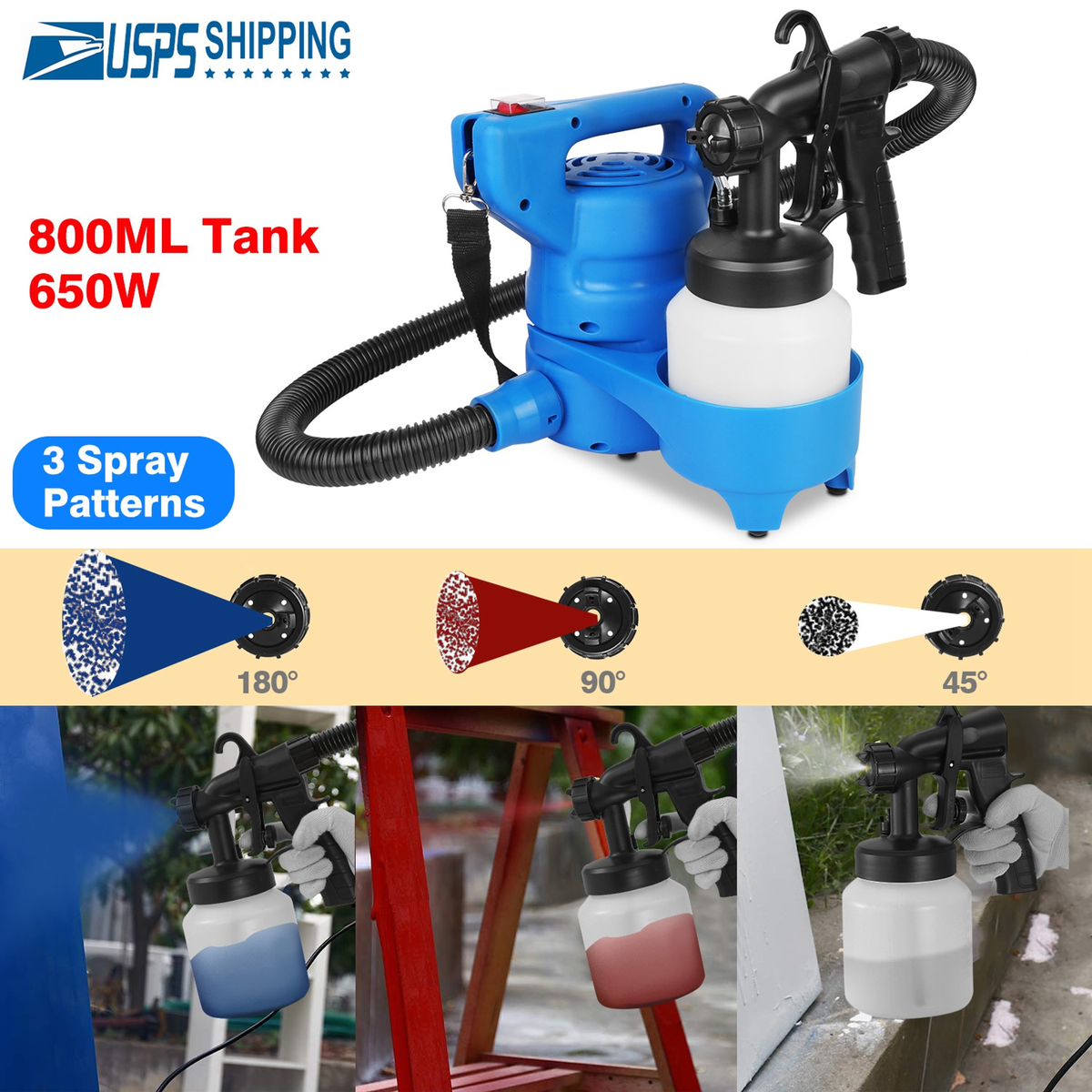 800ML Paint Spray Painter 650W Oil Primer Water Paint Sprayer Machine – view 4