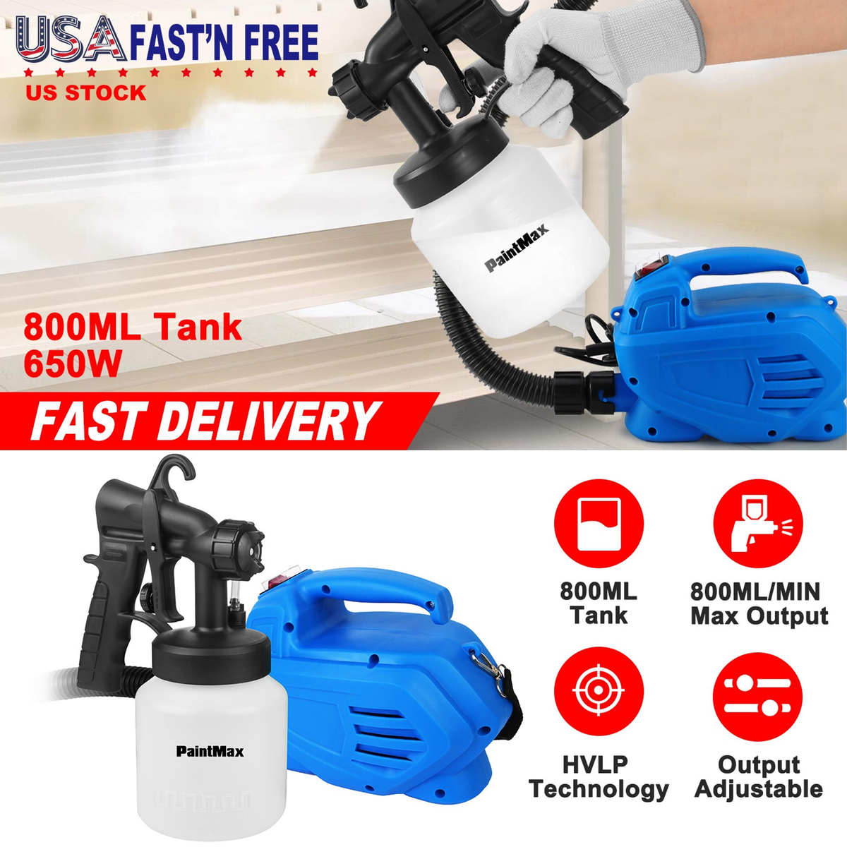 800ML Paint Spray Painter 650W Paint Sprayer – view 5