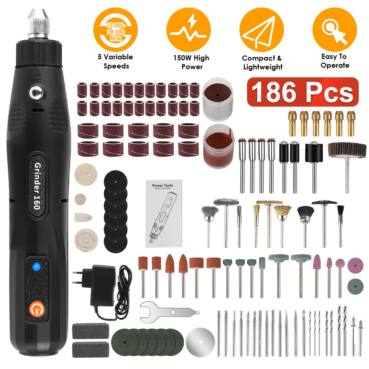 Mini Corded Rotary Power Tool Set – view 4