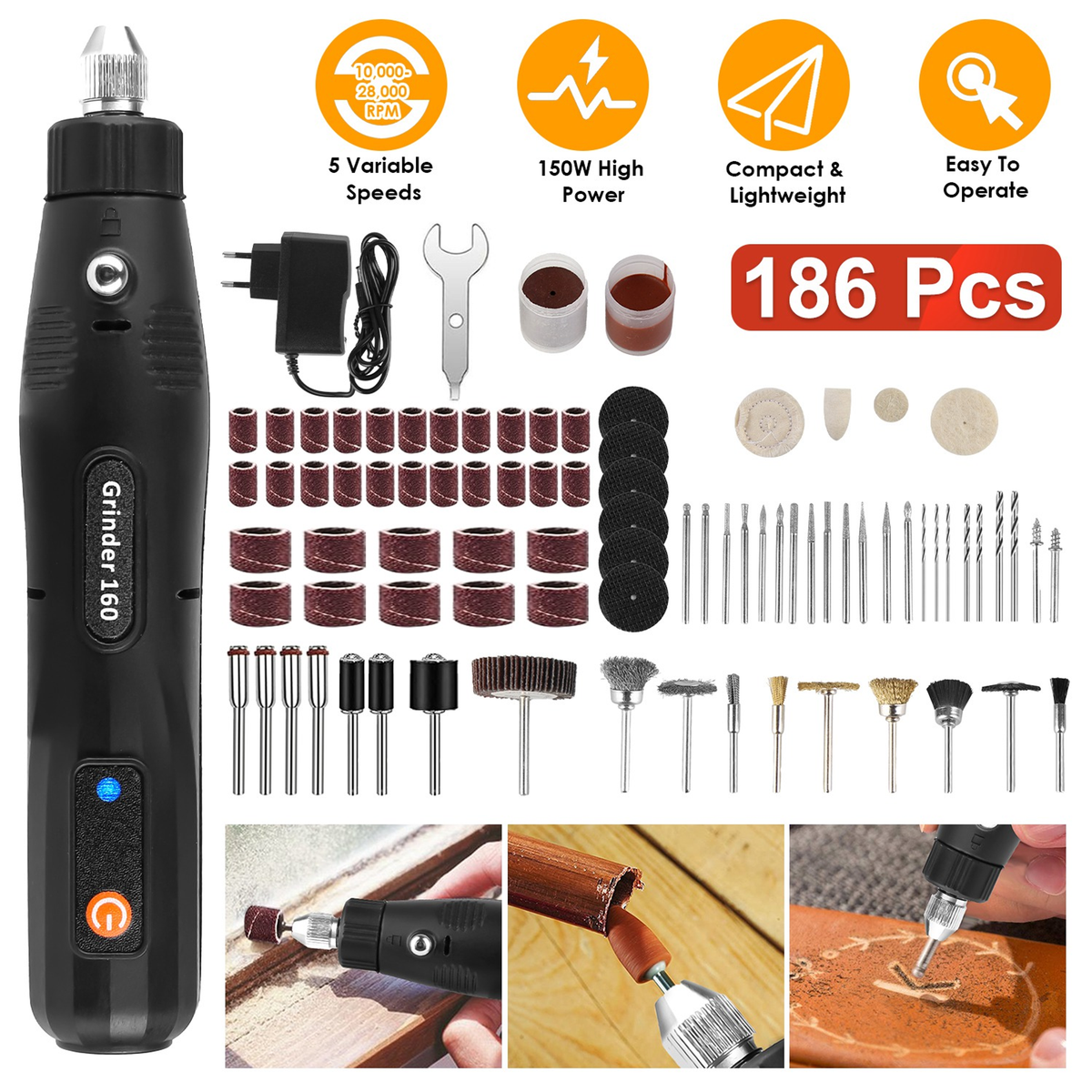 Mini Corded Rotary Power Tool Set – view 6