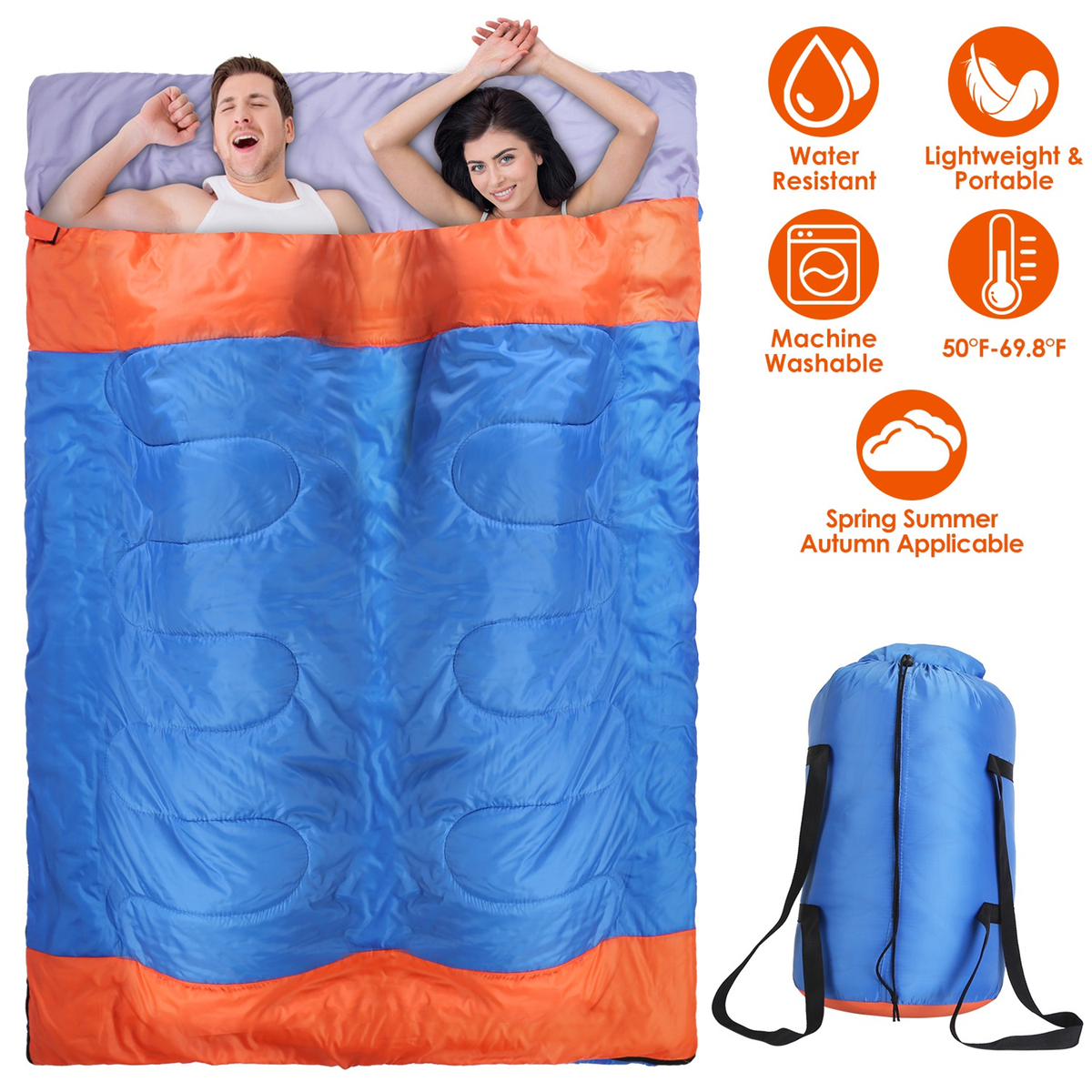 2 People Sleeping Bag for Adult Kids Lightweight — Camping & Hiking