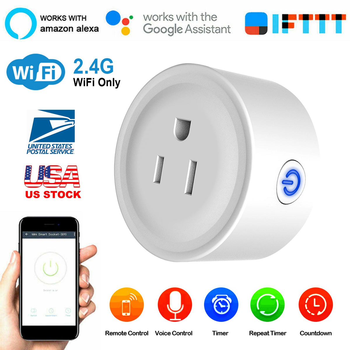 2.4GHz Wi-Fi Smart Plug Outlet — view 2
