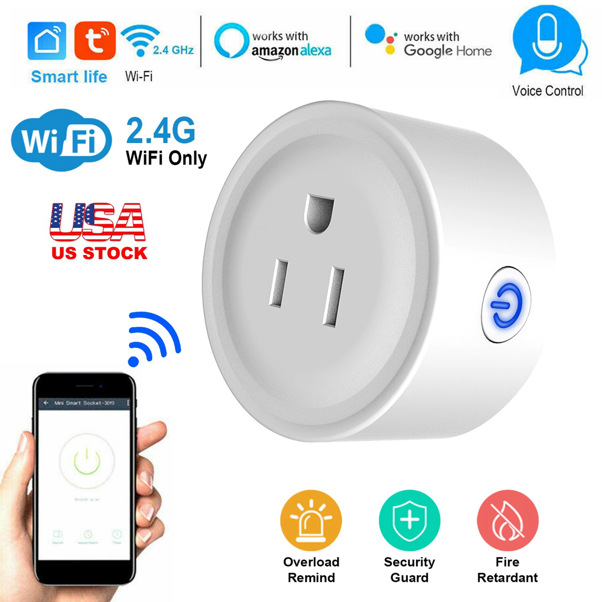2.4GHz Wi-Fi Smart Plug Outlet — view 4