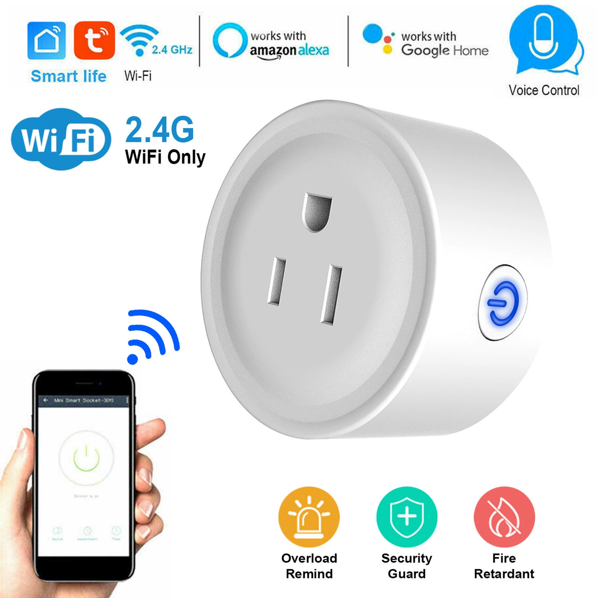 2.4GHz Wi-Fi Smart Plug Outlet — view 5