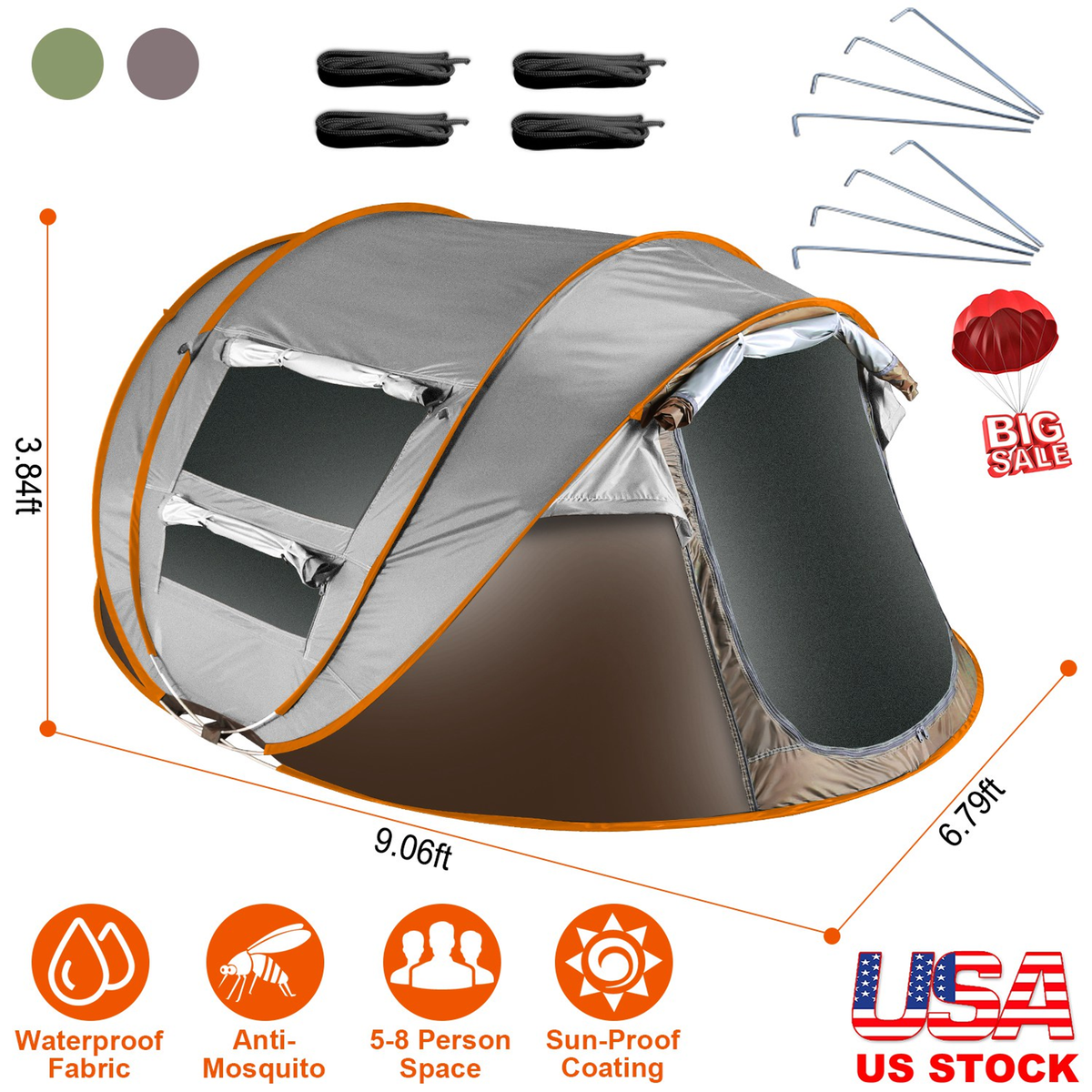 5-8 Person Pop Up Tent Automatic Setup Camping Tent — Camping & Hiking