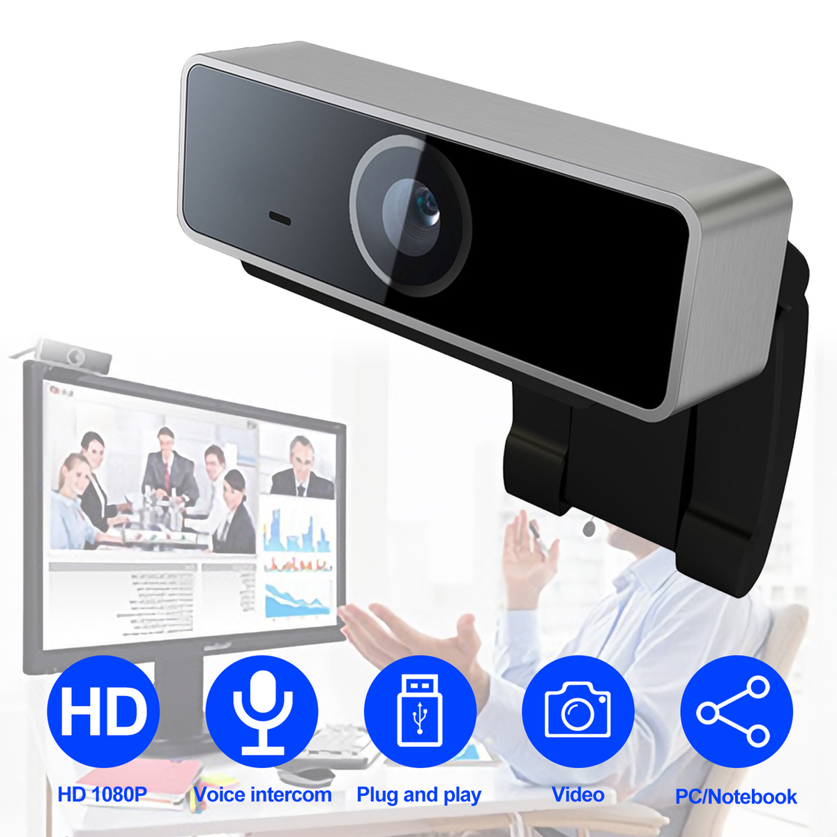 1080p USB Webcam with Autofocus & Microphone — view 4