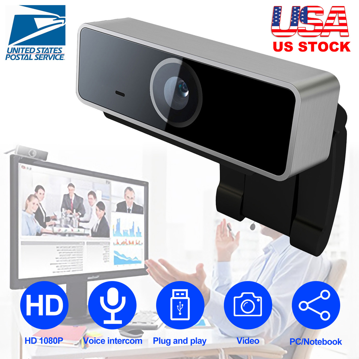1080p USB Webcam with Autofocus & Microphone — view 5