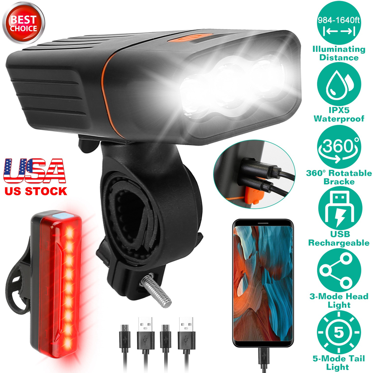 Super Bright Bike Light Set — Cycling