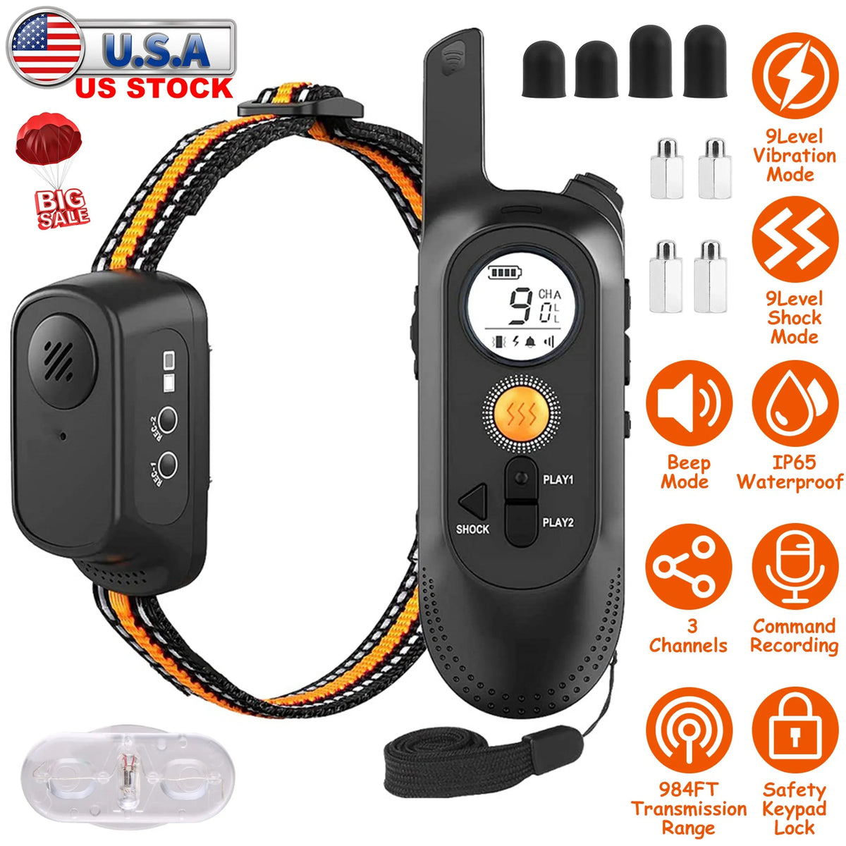 984FT Dog Training Collar IP65 Waterproof Pet