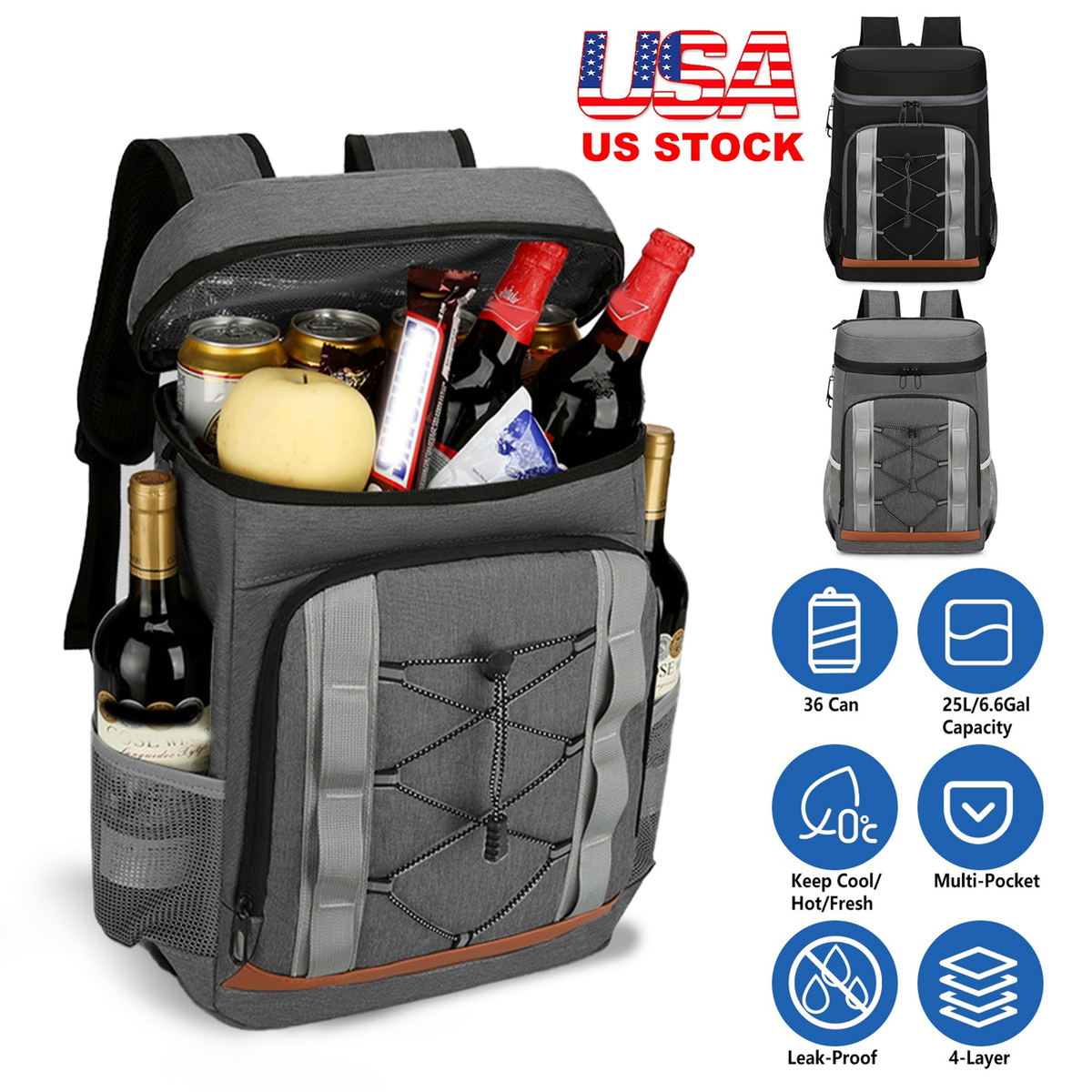 Cooler Backpack 36 Can Leakproof — Outdoor Recreation