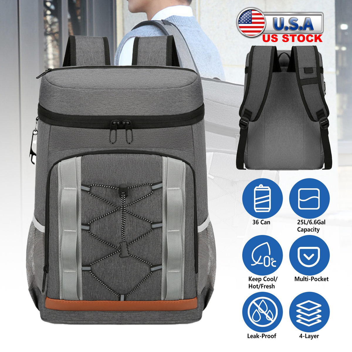 Cooler Backpack 36 Can Leakproof — Outdoor Recreation