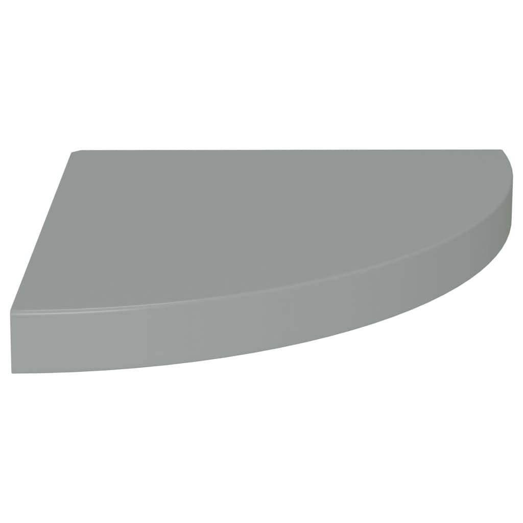 Floating Corner Shelf Gray 13.8"x13.8"x1.5" MDF