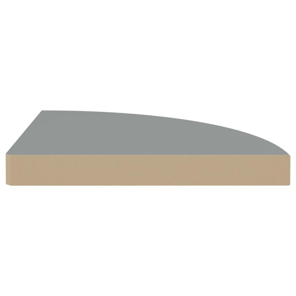 Floating Corner Shelf Gray 13.8"x13.8"x1.5" MDF