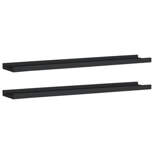 Picture Frame Ledge Shelves 2 pcs Black 31.5"x3.5"x1.2" MDF