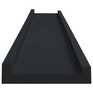 Picture Frame Ledge Shelves 2 pcs Black 31.5"x3.5"x1.2" MDF