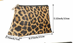 Size Leopard Cosmetic Bag