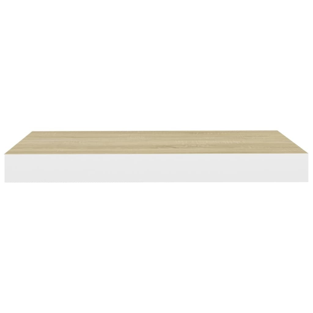 Floating Wall Shelves 4 pcs Oak and White 19.7"x9.1"x1.5" MDF