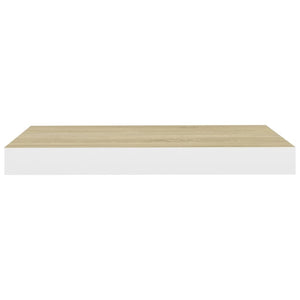 Floating Wall Shelves 4 pcs Oak and White 19.7"x9.1"x1.5" MDF