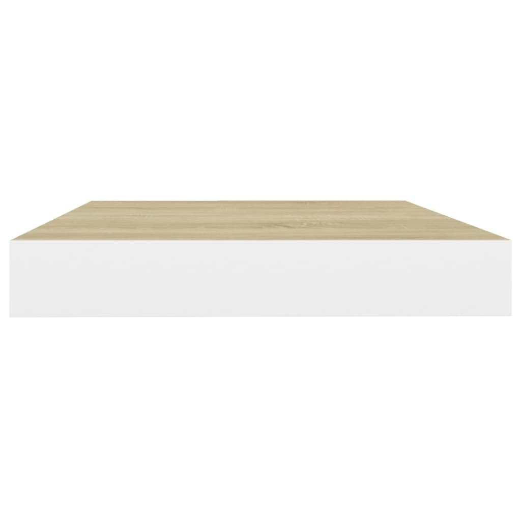 Floating Wall Shelves 4 pcs Oak and White 19.7"x9.1"x1.5" MDF