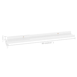 Wall Shelves 2 pcs High Gloss White 23.6"x3.5"x1.2