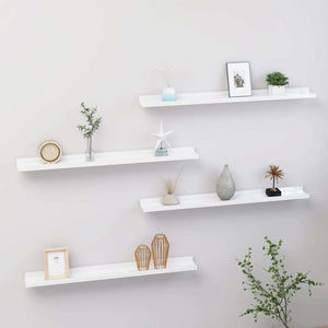 Wall Shelves 4 pcs High Gloss White 31.5"x3.5"x1.2