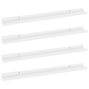 Wall Shelves 4 pcs High Gloss White 31.5"x3.5"x1.2